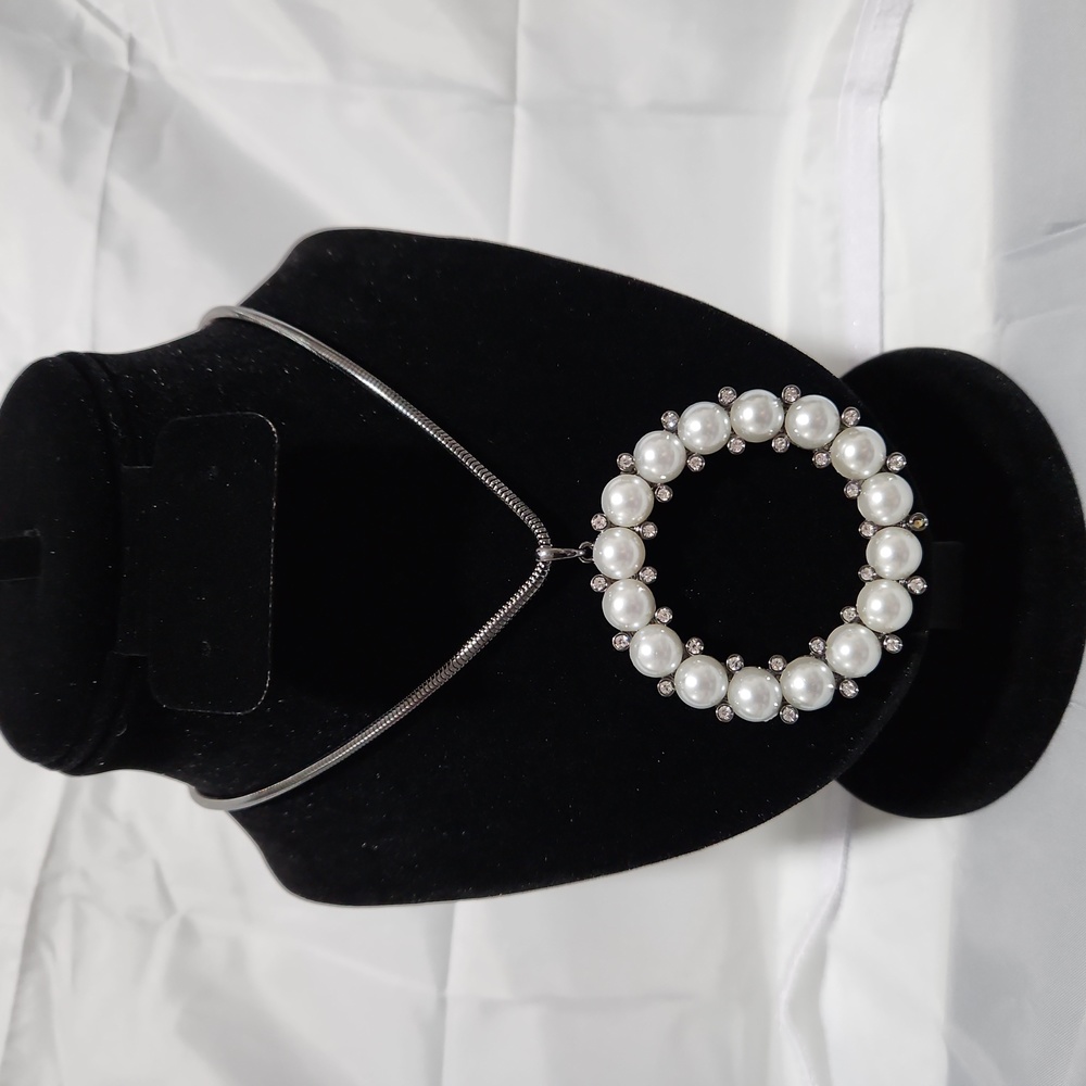ALFANI Black and Pearl Quad Long Circle Pendant Necklace - Picture 2 of 5